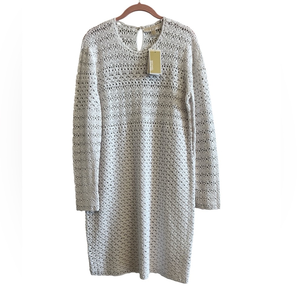 100% Cotton MICHAEL Michael Kors White Hand Crocheted Dress Size XL - Picture 5 of 9